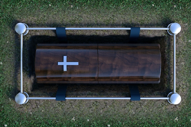 trumna w grobie